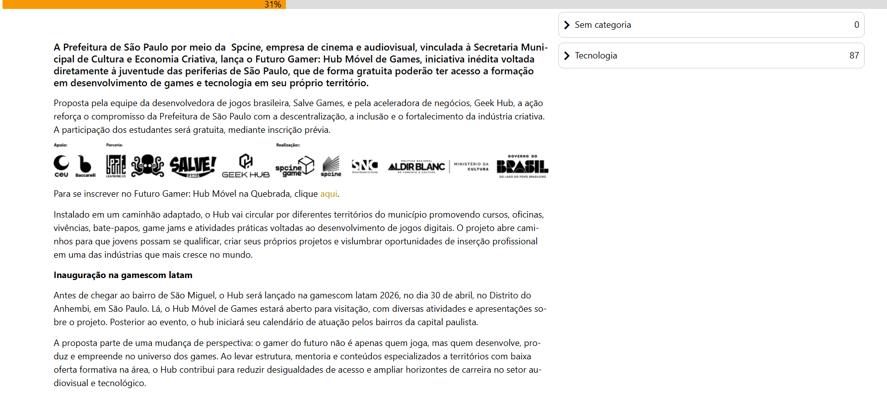 Recorte de mídia: Recorte de notícia